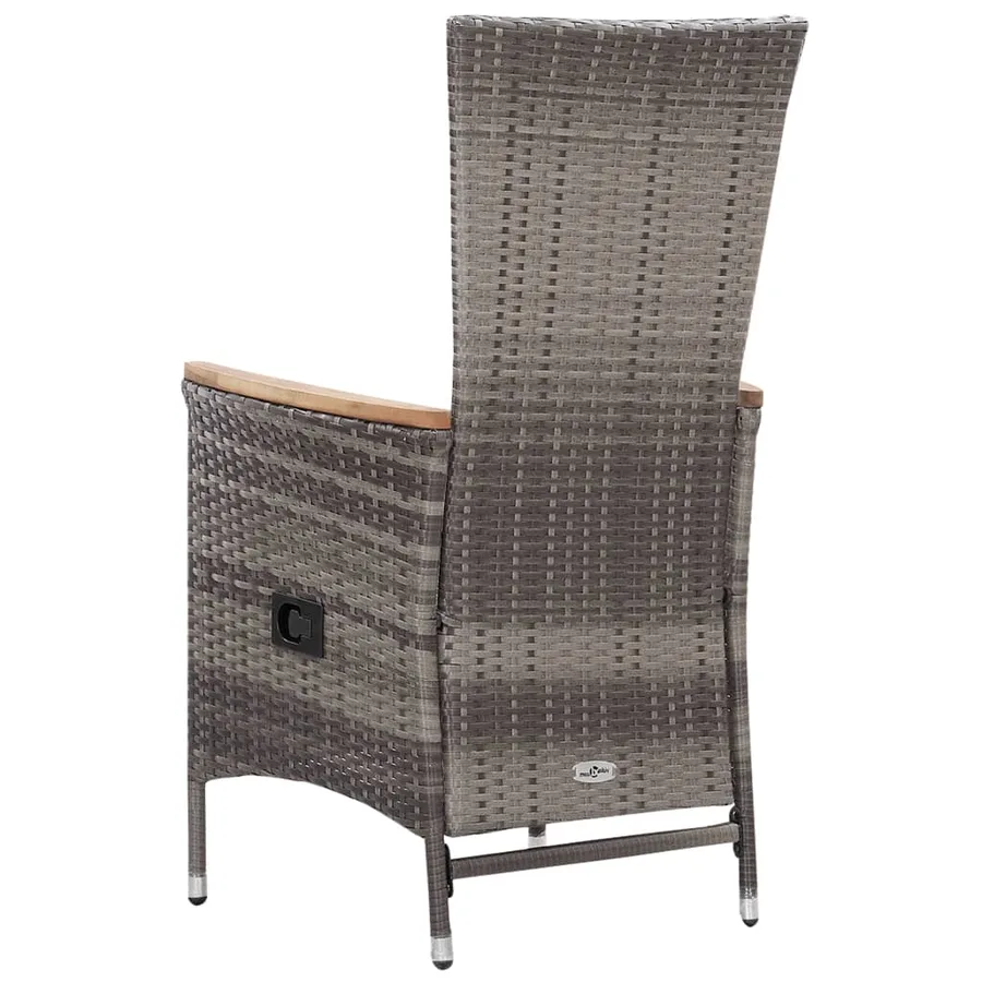 Salon de jardin 3 pcs avec coussins Résine tressée Gris - 6