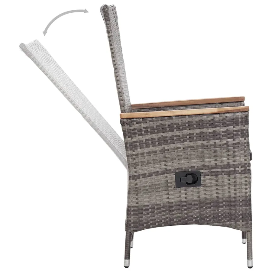 Salon de jardin 3 pcs avec coussins Résine tressée Gris - 7