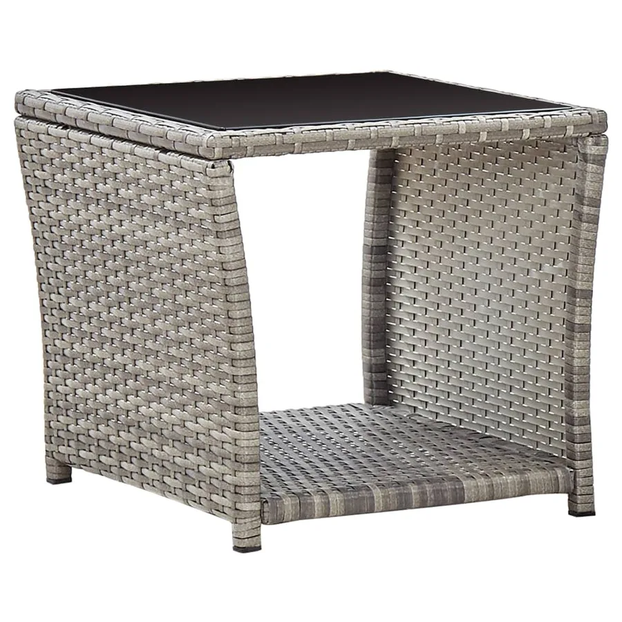 Salon de jardin 3 pcs avec coussins Résine tressée Gris - 9
