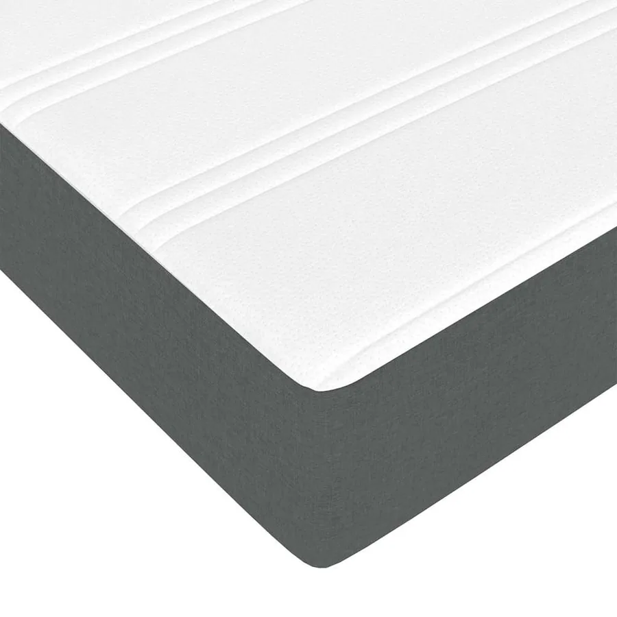 Cadre de lit ottoman avec matelas gris foncé 180x200cm tissu - 14