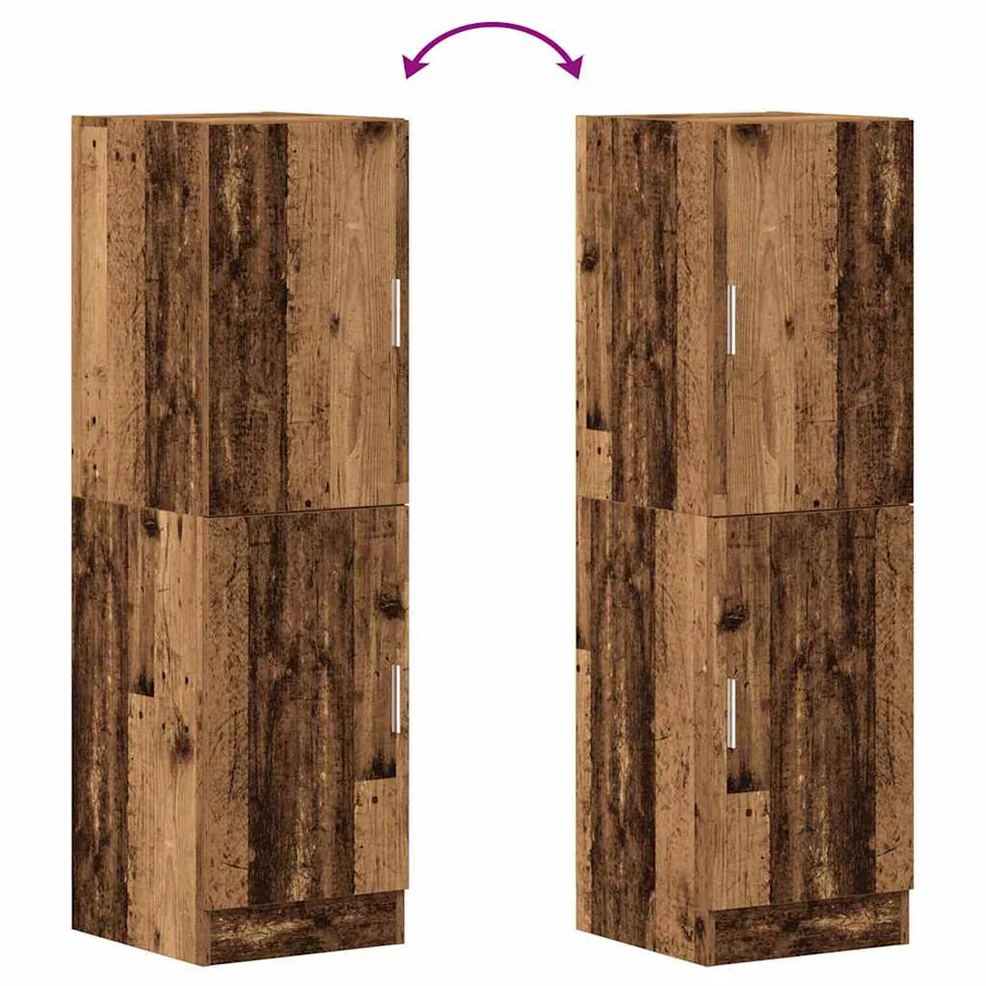 Armoire de cuisine vieux bois 38x41,5x131,5 cm bois ingénierie - 8