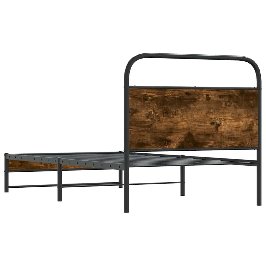 Cadre de lit sans matelas 90x190cm chêne fumé bois d'ingénierie - 7