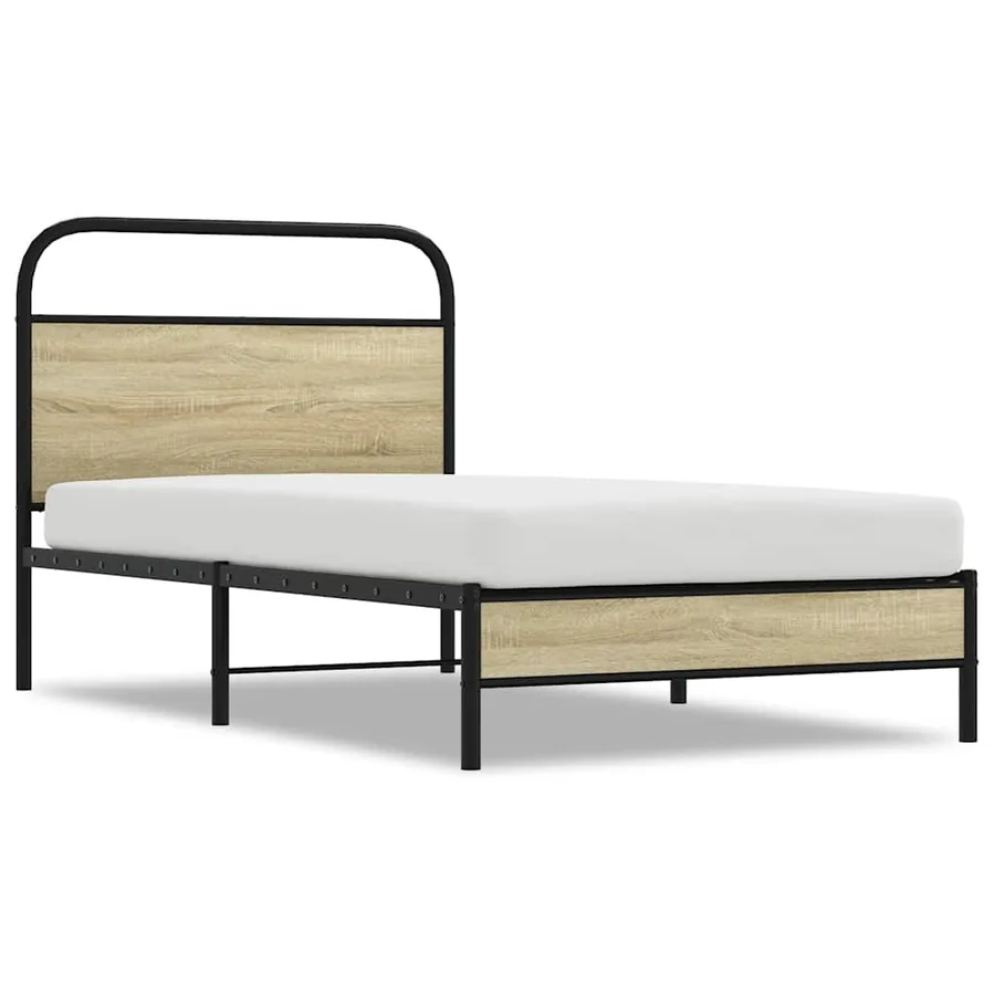 Cadre de lit sans matelas 90x200cm chêne sonoma bois ingénierie - 2