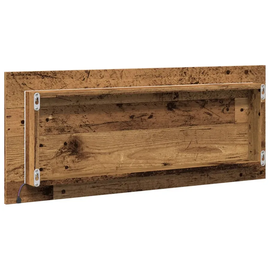 Miroir de salle de bain à LED vieux bois bois d'ingénierie - 7