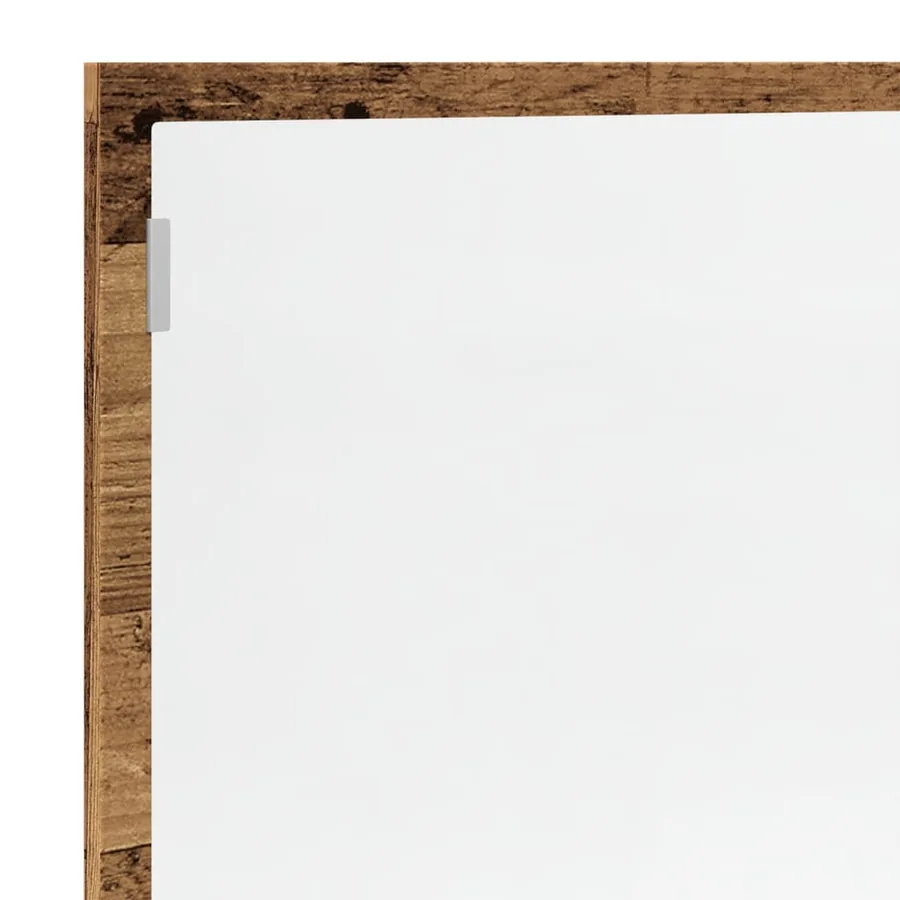 Miroir de salle de bain à LED vieux bois bois d'ingénierie - 8