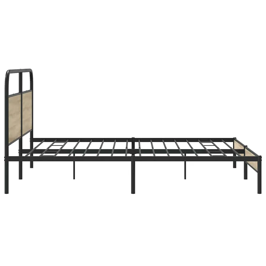 Cadre de lit en métal sans matelas chêne fumé 180x200 cm - 6