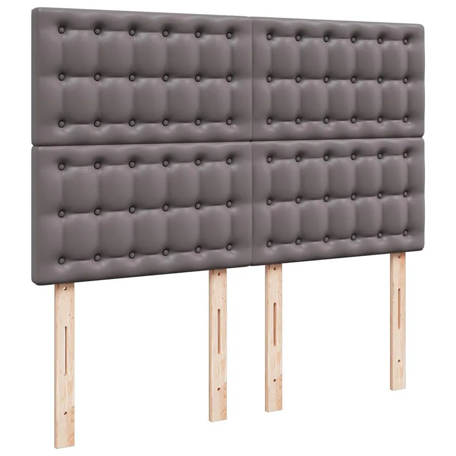 Cadre de lit ottoman avec matelas gris 140x190 cm similicuir - 9