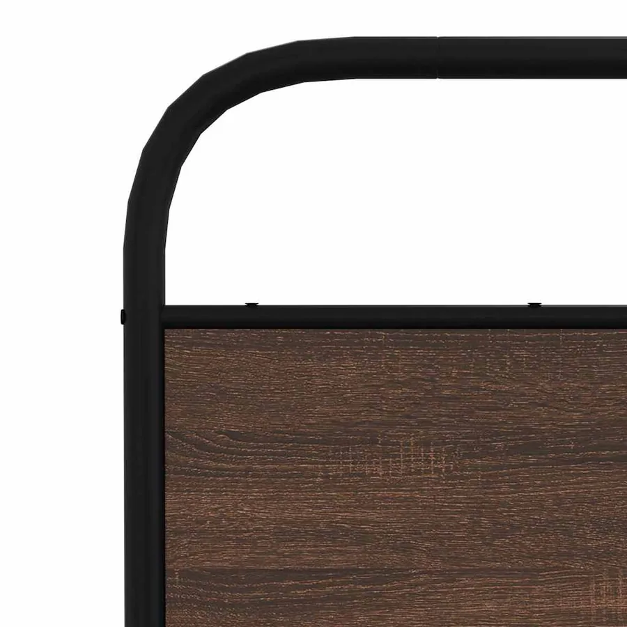 Cadre de lit en métal sans matelas chêne marron 140x200 cm - 8