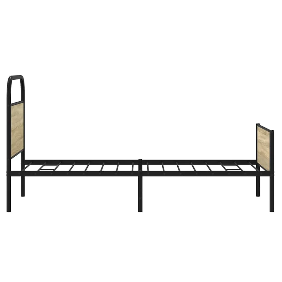 Cadre de lit sans matelas 75x190cm chêne sonoma bois ingénierie - 6