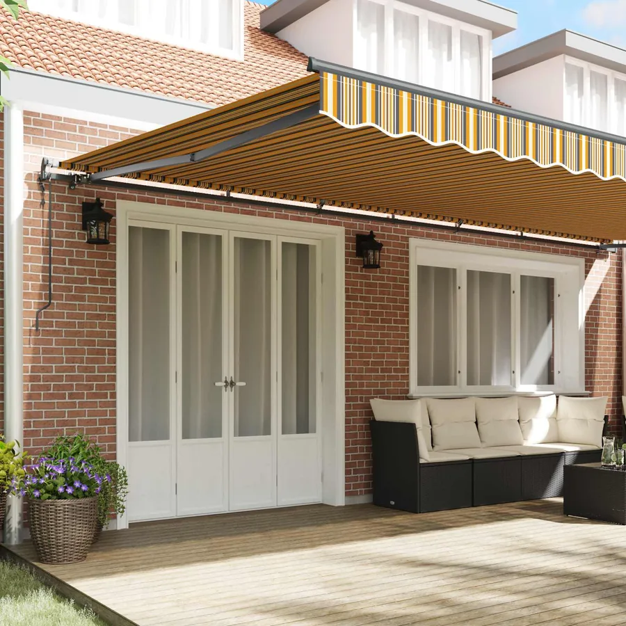 Auvent rétractable Multicolore 600 × 350 cm Tissu et Aluminium - 3