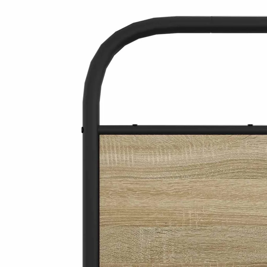 Cadre de lit en métal sans matelas chêne fumé 200x200 cm - 8