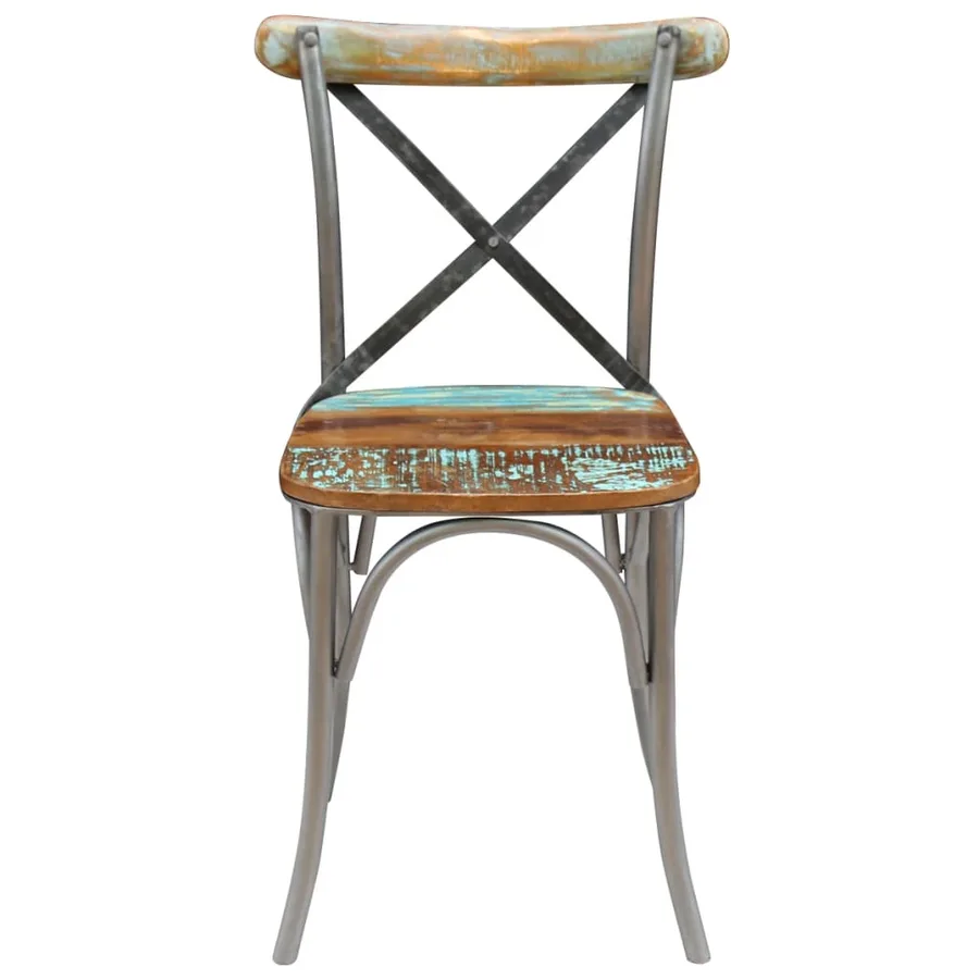 Chaises à manger lot de 2 bois de récupération solide - 8