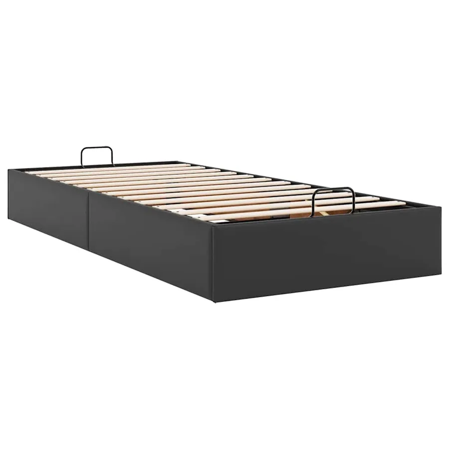 Cadre de lit ottoman sans matelas noir 80x200 cm similicuir - 8