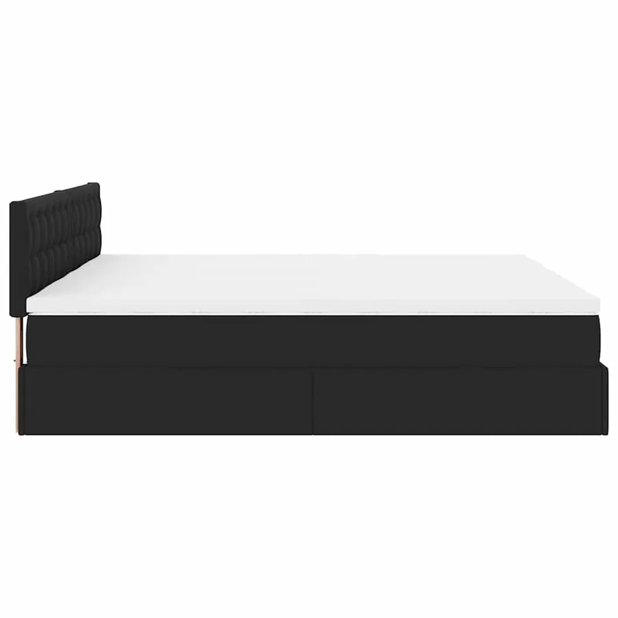 Lit ottoman avec matelas & LED Noir 160x200cm similicuir - 11