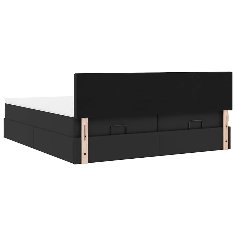 Lit ottoman avec matelas & LED Noir 160x200cm similicuir - 12