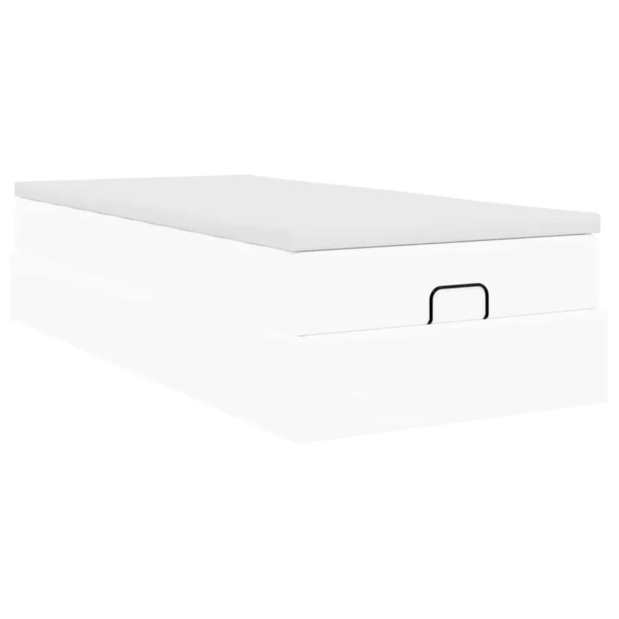 Cadre de lit ottoman avec matelas blanc 90x200 cm similicuir - 10