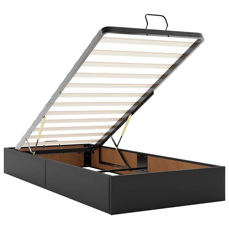 Cadre de lit ottoman sans matelas noir 90x190 cm similicuir - 10