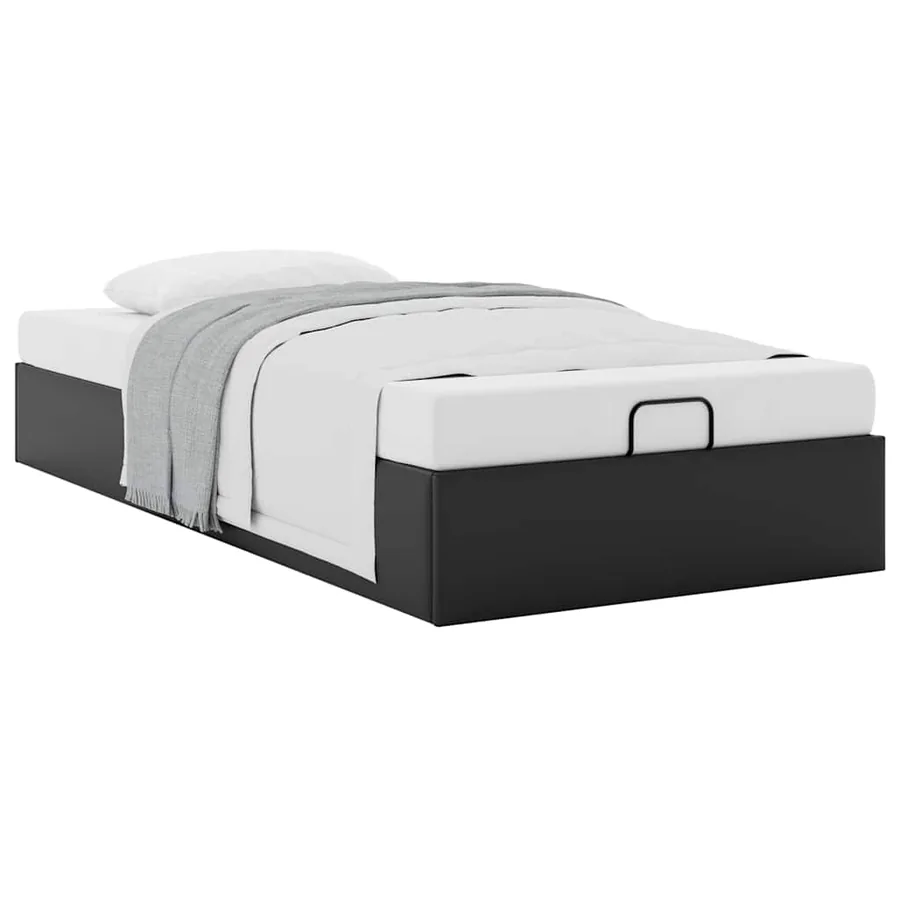 Cadre de lit ottoman sans matelas noir 90x190 cm similicuir - 5