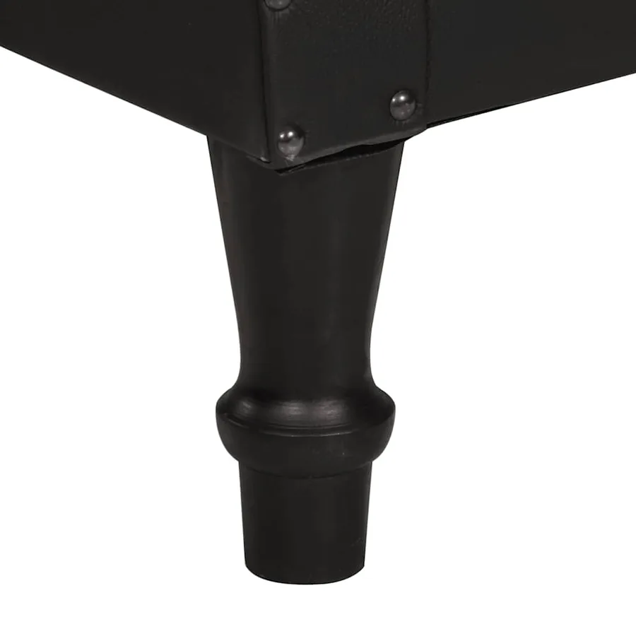 Chaise cabriolet Noir Cuir véritable de chèvre - 7