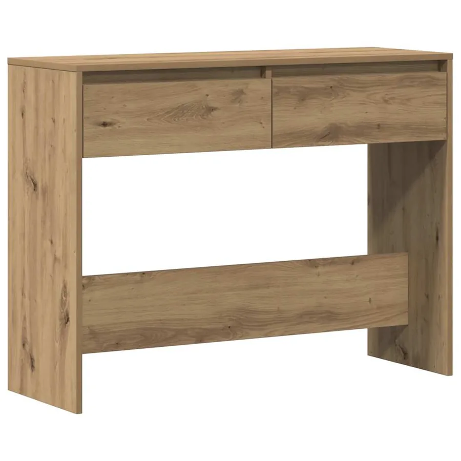 Table console chêne artisanal 100x35x76,5 cm bois d'ingénierie - 2