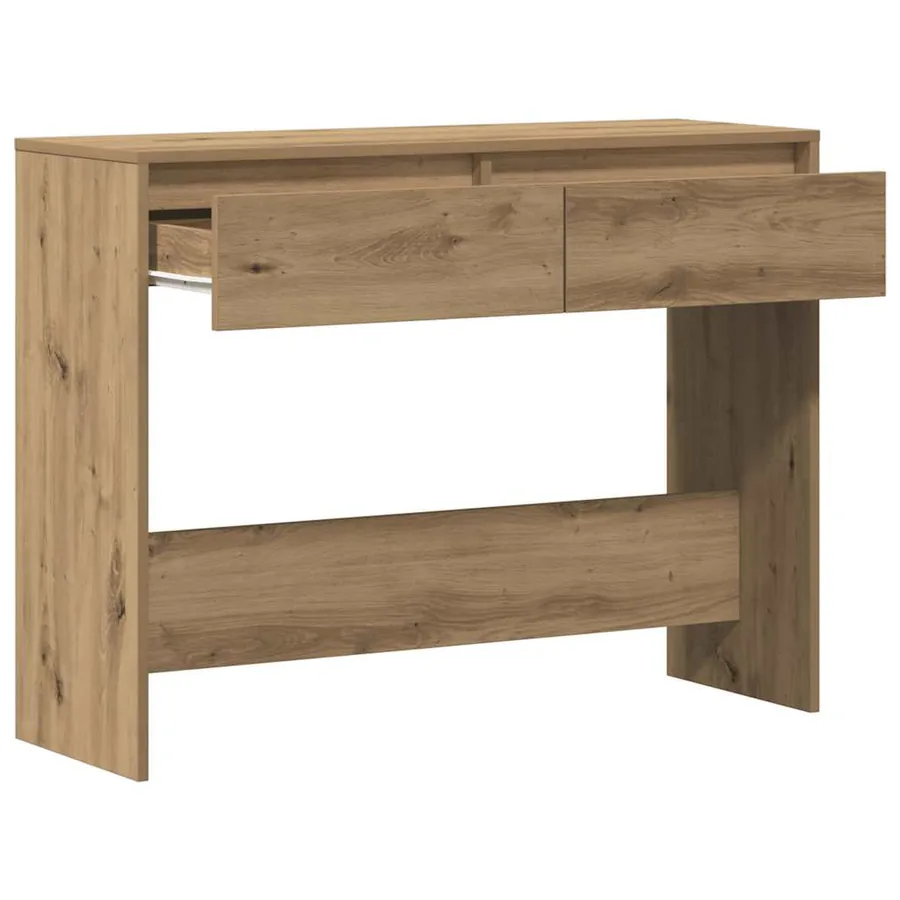 Table console chêne artisanal 100x35x76,5 cm bois d'ingénierie - 4