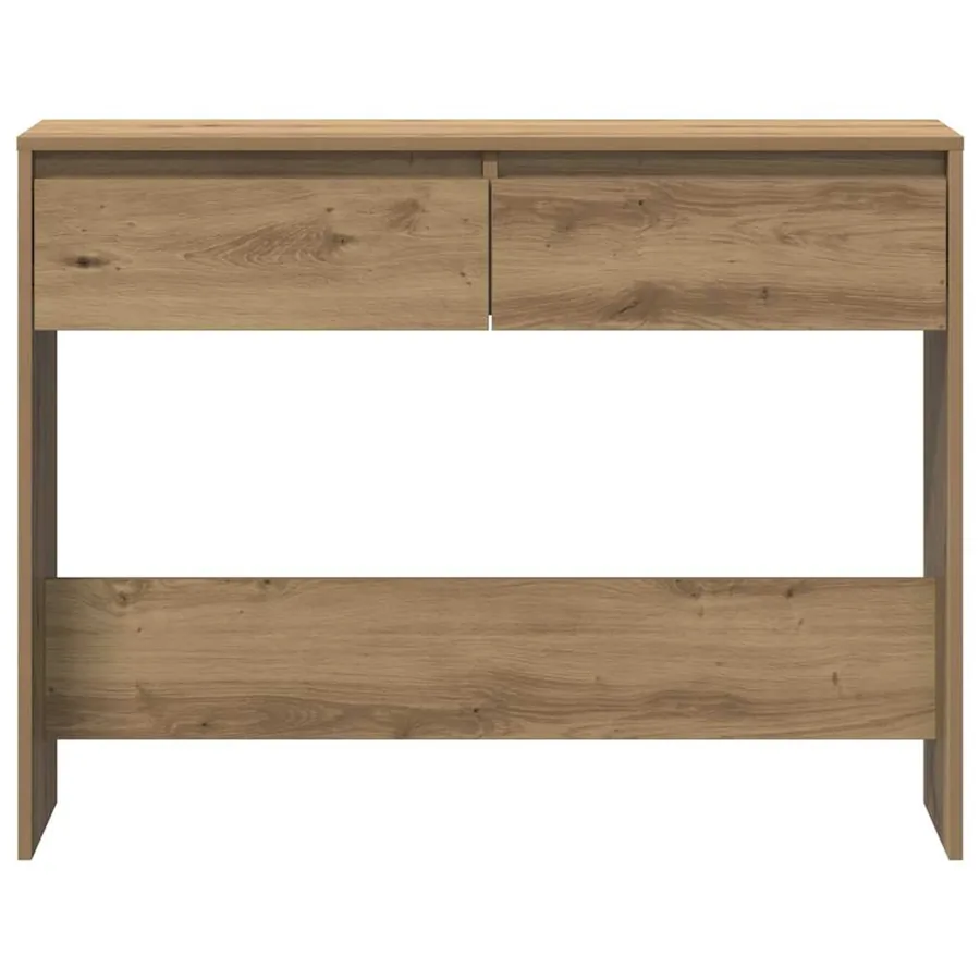 Table console chêne artisanal 100x35x76,5 cm bois d'ingénierie - 5