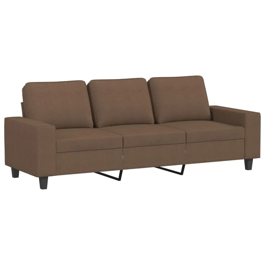 Canapé à 3 places avec repose-pieds Marron 180 cm Tissu - 3