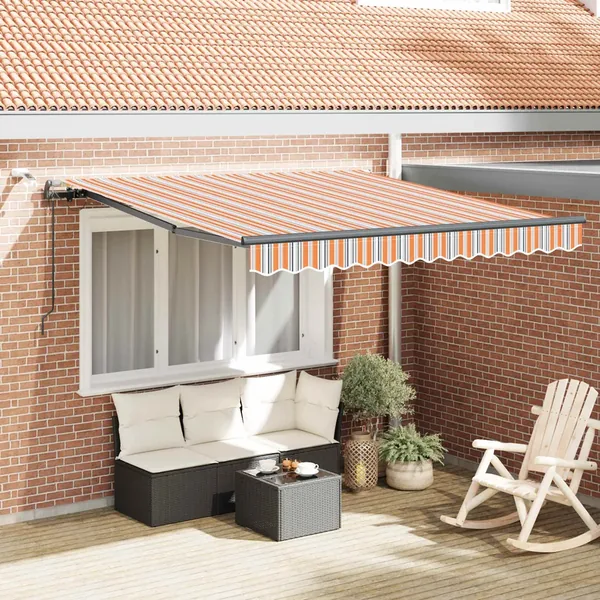 Auvent rétractable Multicolore 350 x 250 cm Polyester
