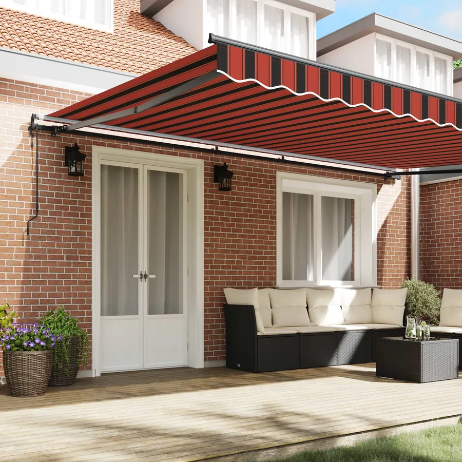 Auvent rétractable orange et marron 500 × 350 cm - 3