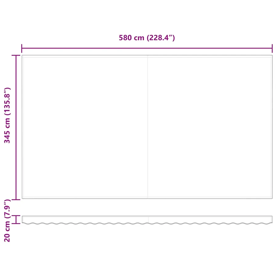 Auvent rétractable Multicolore 600 × 350 cm Polyester - 16