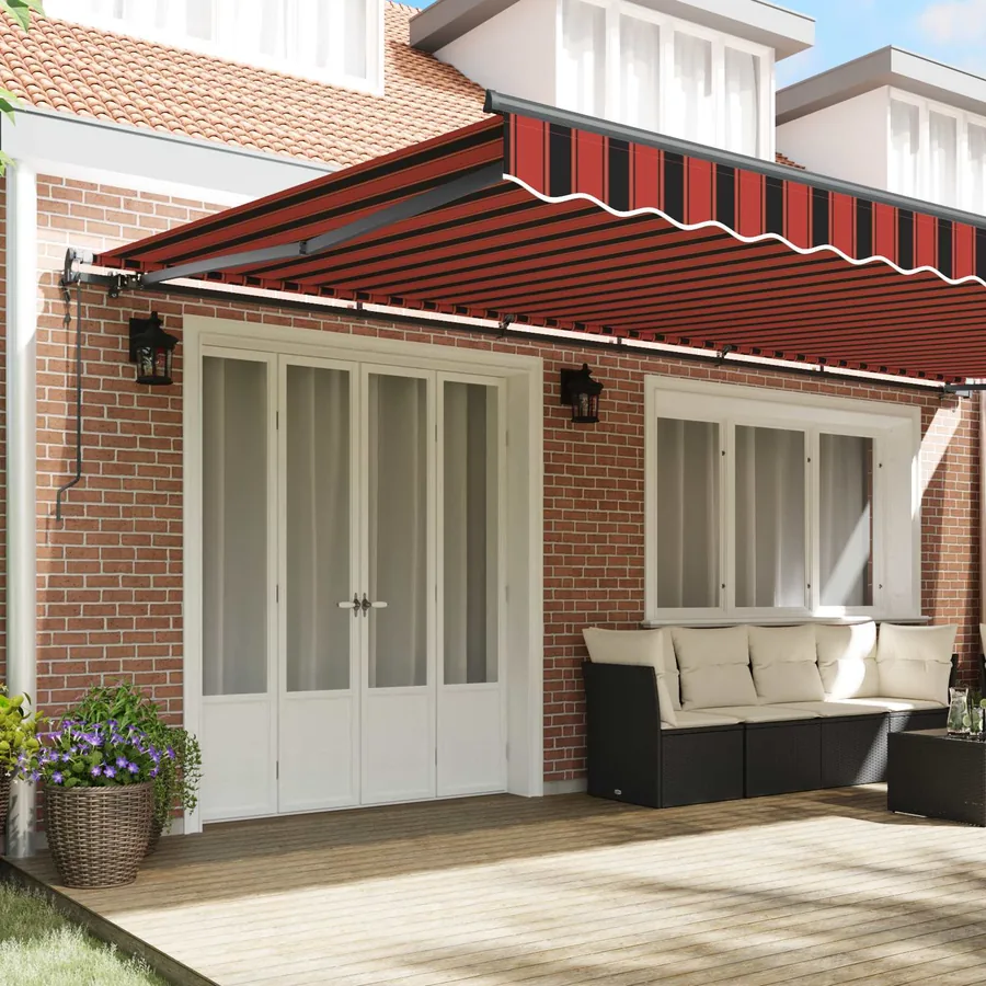 Auvent rétractable orange et marron 600 × 350 cm - 3