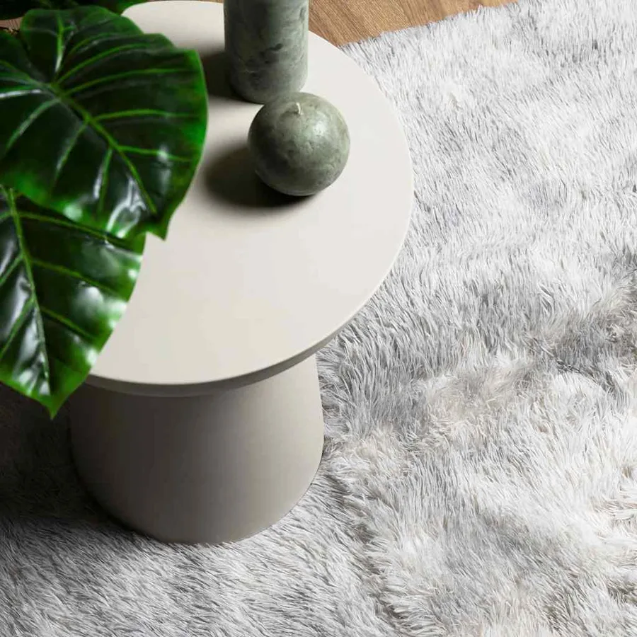 Tapis shaggy à poils longs NAVARRA gris argenté 200x200 cm - 8