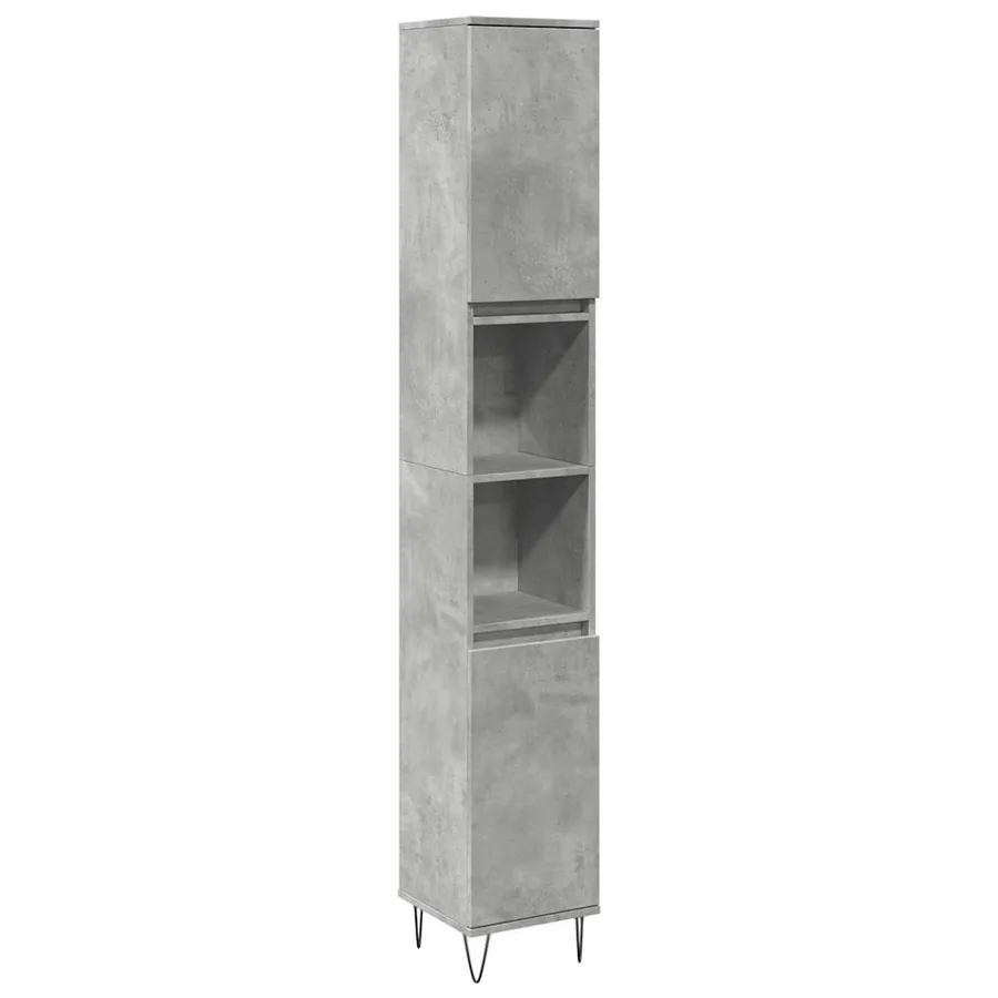 Ensemble de meubles de salle de bain 3 pcs gris béton - 4