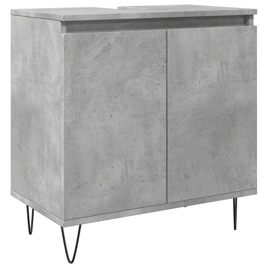 Ensemble de meubles de salle de bain 3 pcs gris béton - 8