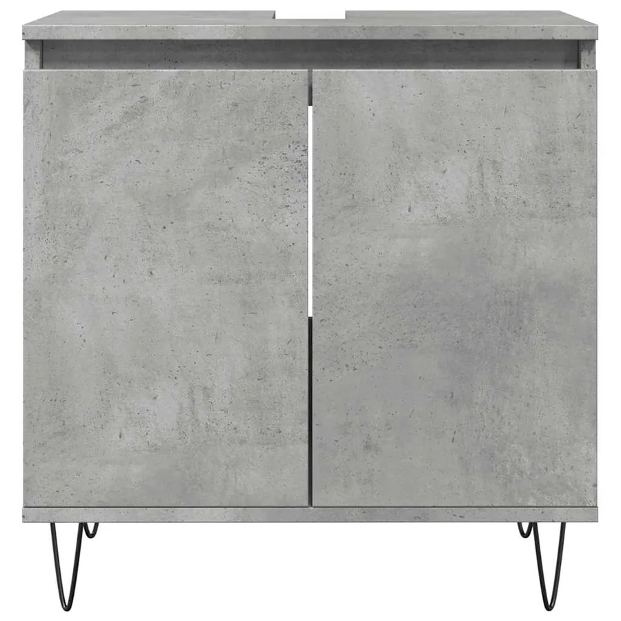 Ensemble de meubles de salle de bain 3 pcs gris béton - 9