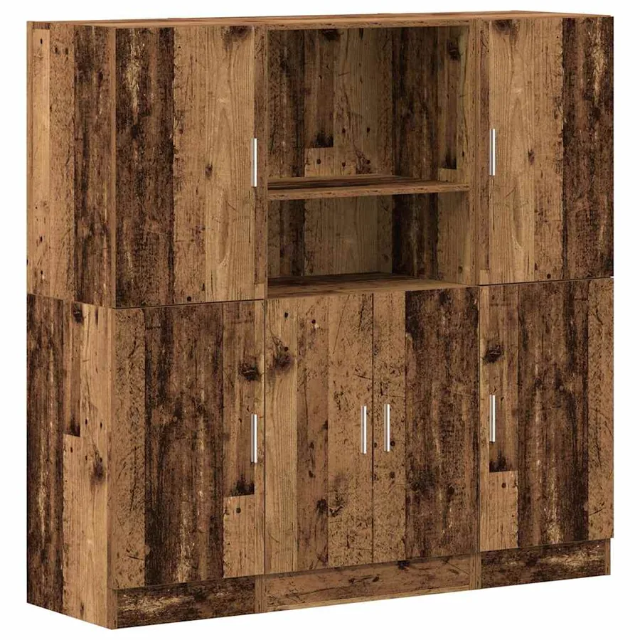 Ensemble d'armoires de cuisine 3 pcs vieux bois - 2