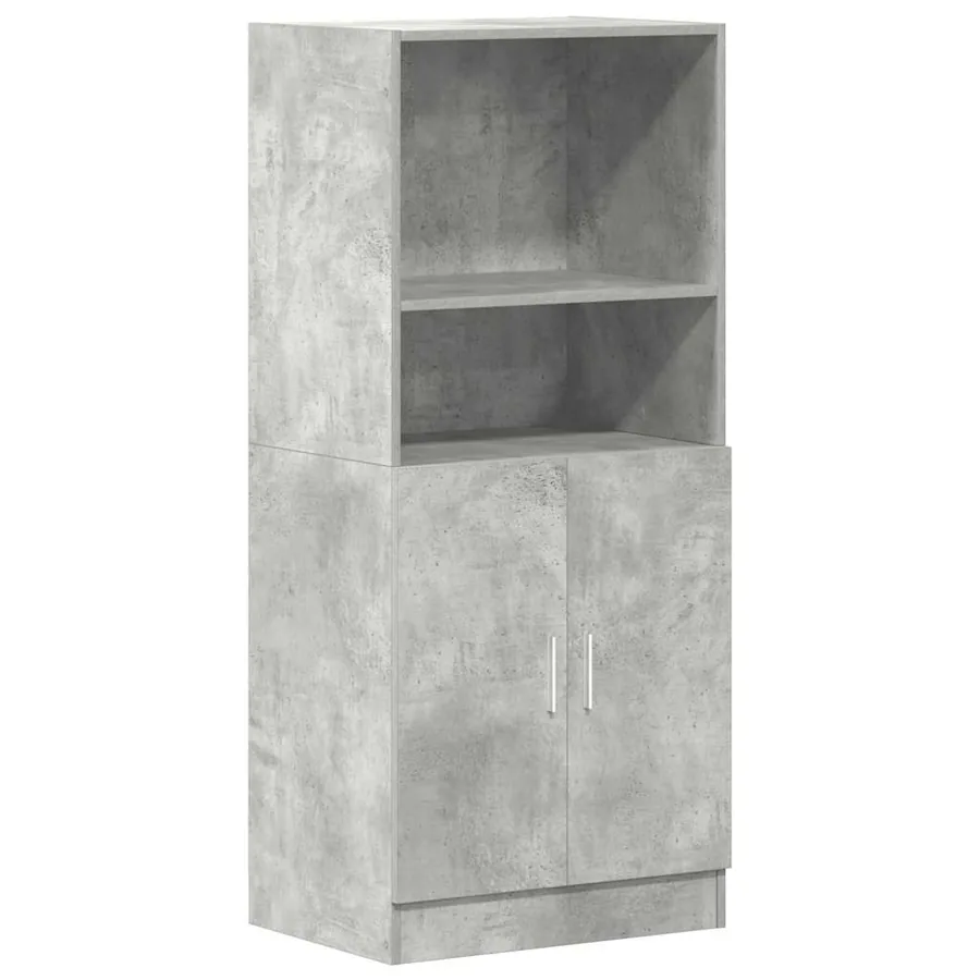 Ensemble d'armoires de cuisine 2 pcs gris béton bois ingénierie - 6