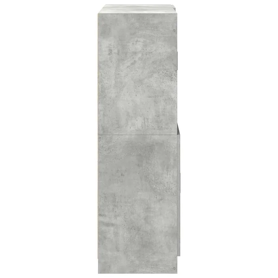 Ensemble d'armoires de cuisine 2 pcs gris béton bois ingénierie - 8