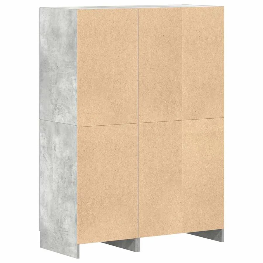Ensemble d'armoires de cuisine 2 pcs gris béton bois ingénierie - 9