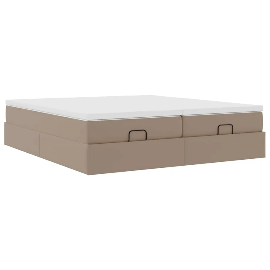 Cadre de lit ottoman et matelas cappuccino 180x200cm similicuir - 6