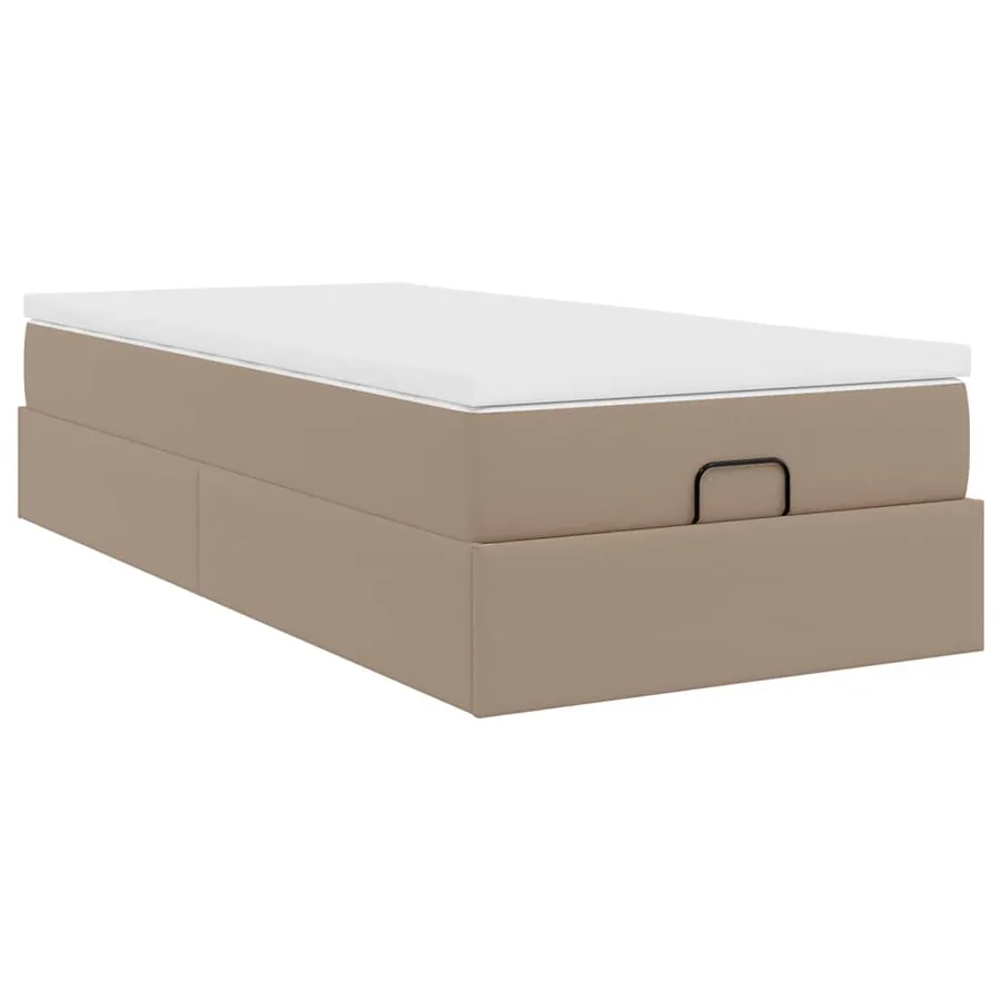 Cadre de lit ottoman et matelas cappuccino 90x200 cm similicuir - 10