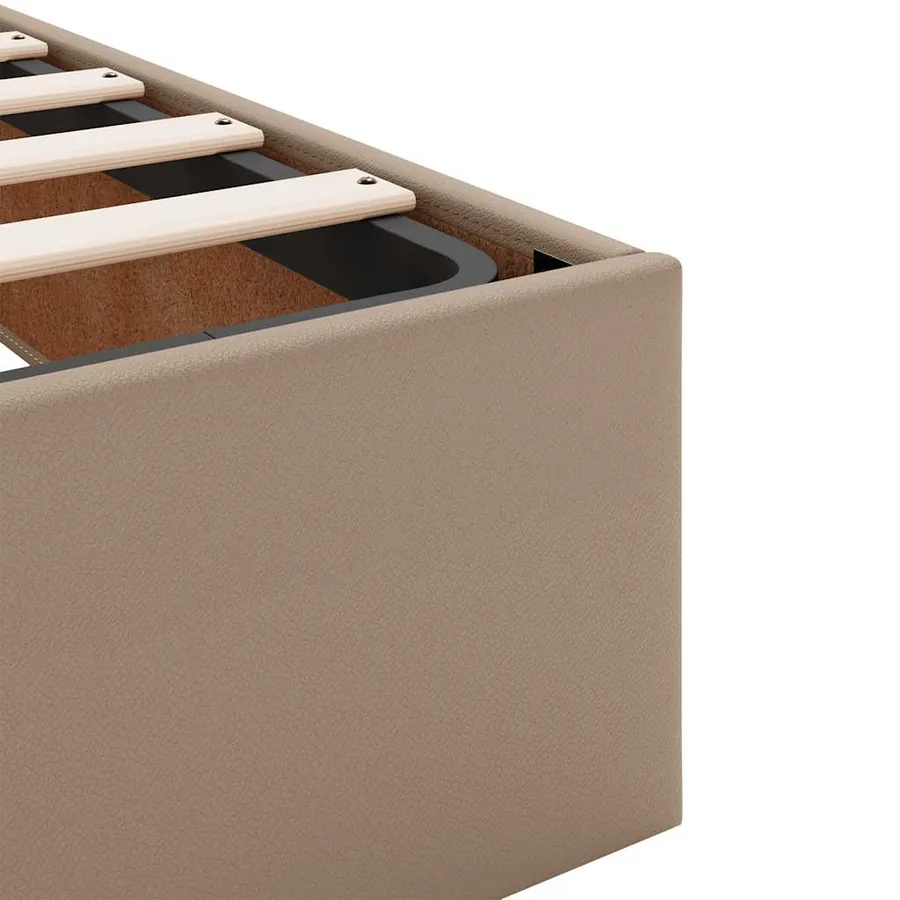 Cadre de lit ottoman et matelas cappuccino 90x200 cm similicuir - 12