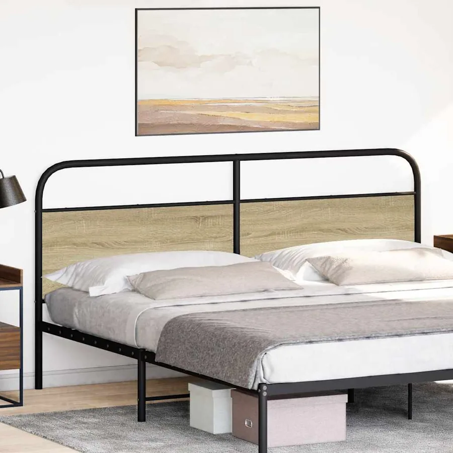 Tête de lit de remplacement chêne sonoma 200 cm acier et bois d'ingénierie - 2