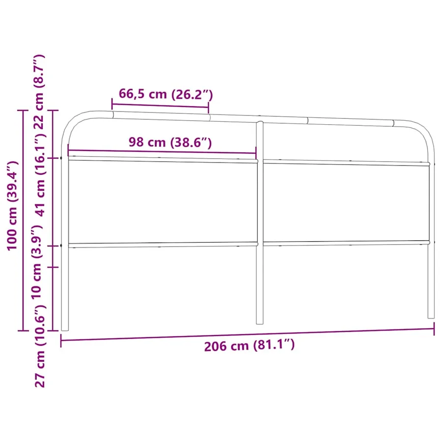 Tête de lit de remplacement chêne sonoma 200 cm acier et bois d'ingénierie - 7