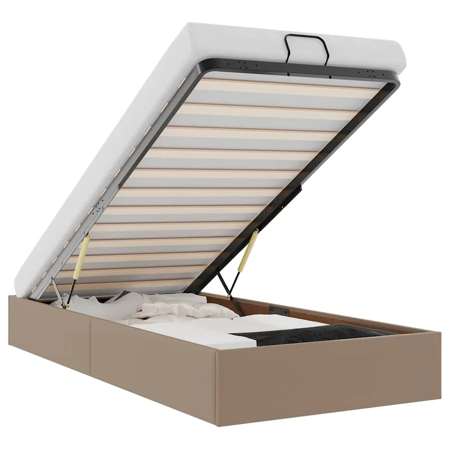 Cadre de lit ottoman sans matelas cappuccino 90x200 cm - 2