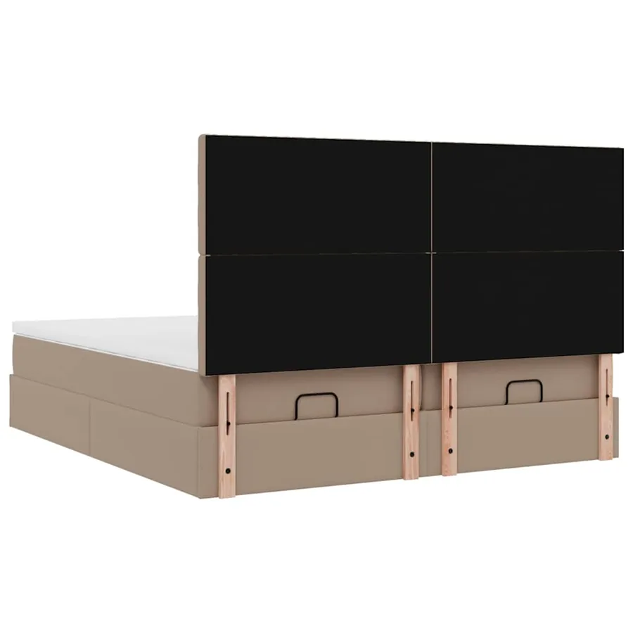 Cadre de lit ottoman et matelas cappuccino 180x200cm similicuir - 9