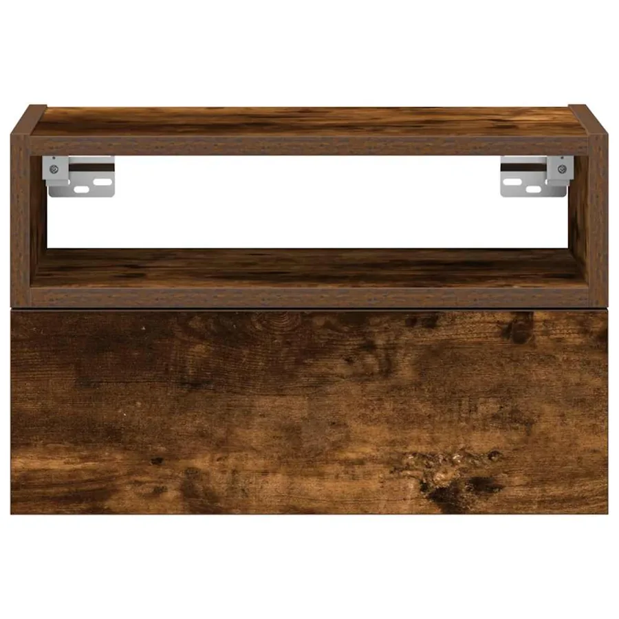Tables de chevet murales 2 pcs Chêne fumé 45x26x28,5 cm - 4