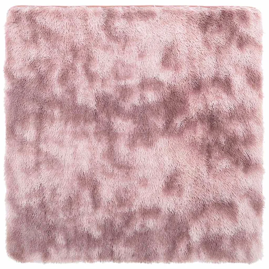 Tapis Shaggy à poils longs NAVARRA rose poudré 120x120 cm - 2