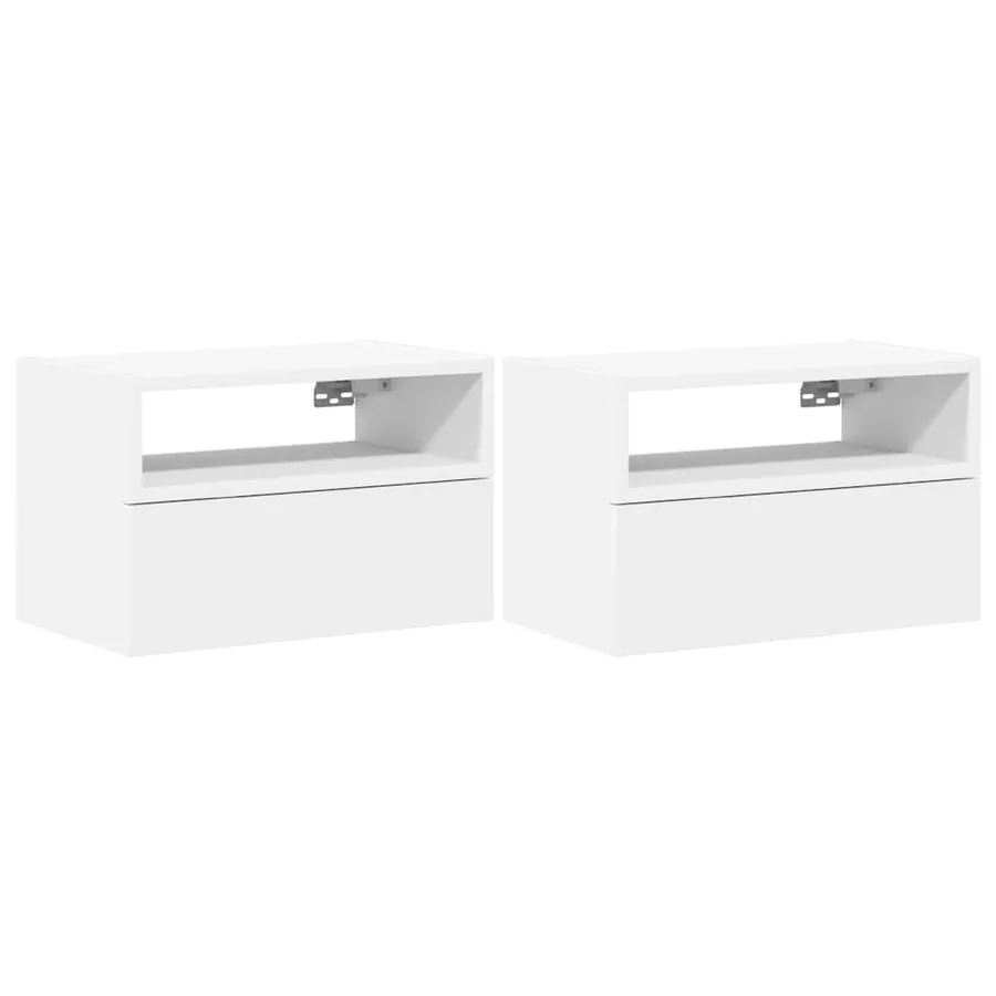 Tables de chevet murales 2 pcs blanc 45x26x28,5 cm - 2
