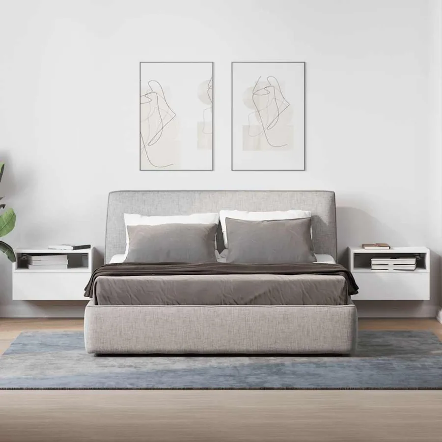 Tables de chevet murales 2 pcs blanc 45x26x28,5 cm - 3